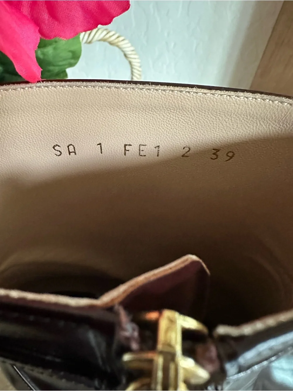 Valentino Dark Brown Leather Platform Ankle Boots with Gold V Logo